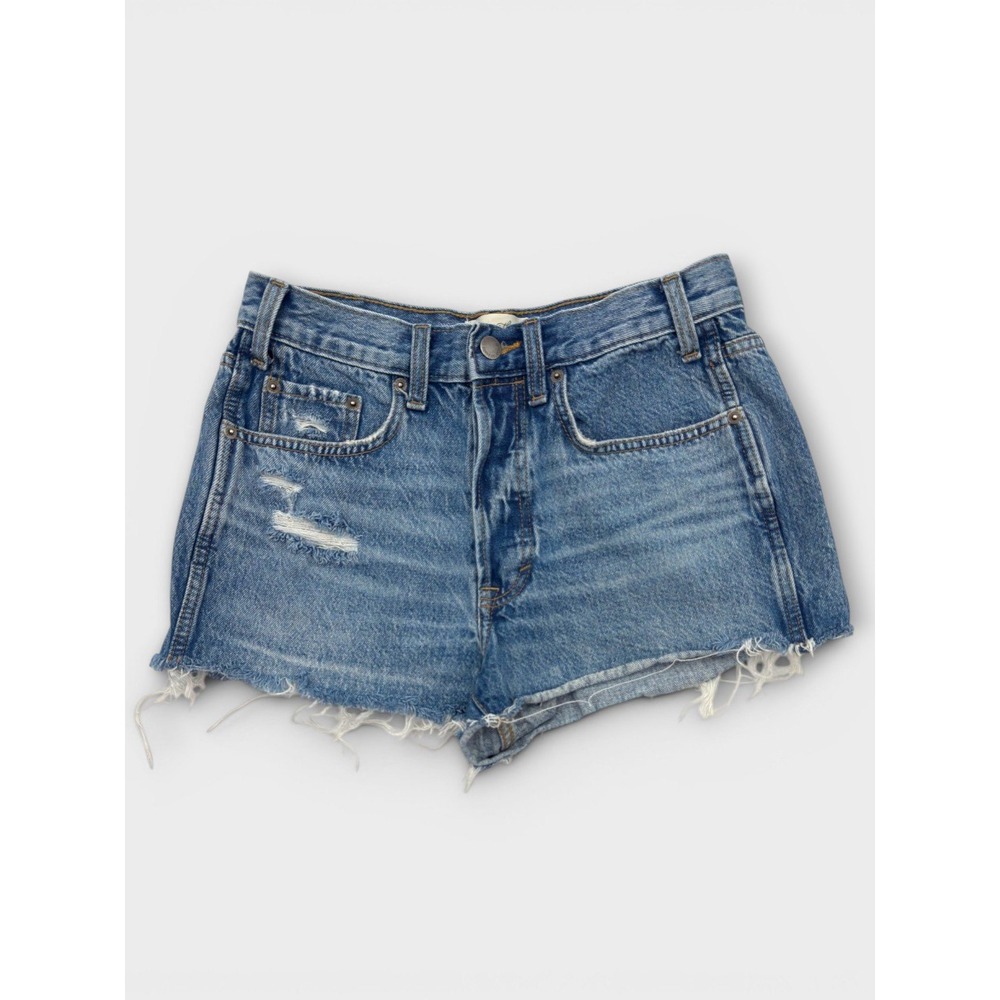 Universal Thread High Rise Mini Shorts 8 Distressed Denim Y2K Beach Festival